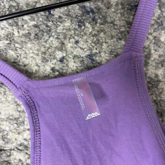 Handprint Tank Top Womens Large Purple Racerback Pockets Cotton Stretch Athletic - Picture 8 of 8